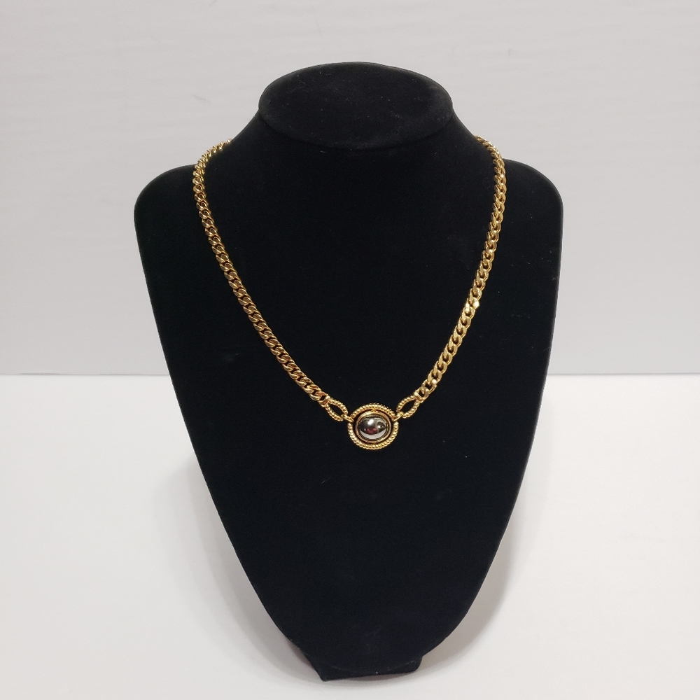 Louis Feraud Paris Signed Gold Tone Choker Neckl